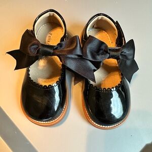 Girls Felix and Flora Toddler Mary Jane Black Kids Shoes with Bow Sz6